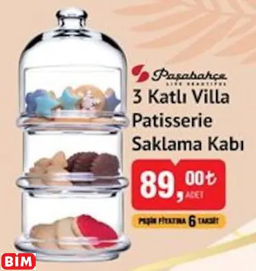 PAŞABAHÇE 3 KATLI VİLLA PATİSSERİE  SAKLAMA KABI